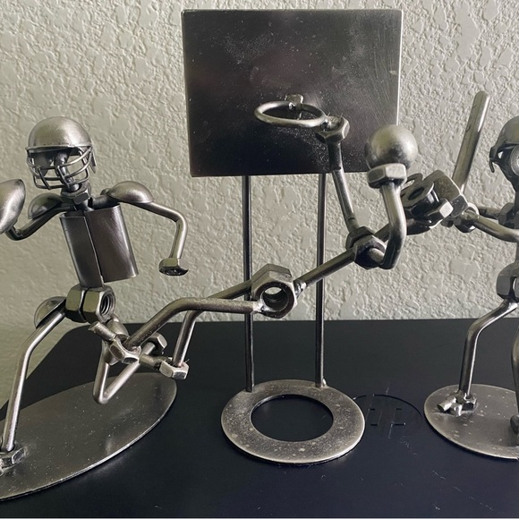 4 Nuts and Bolts Metallic Art Golf,Basketball Football Baseball Sculpture - Picture 4 of 12